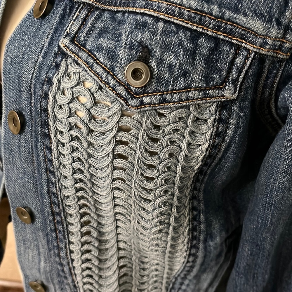 Rag & bone blue denim with crochet jean jacket - Picture 11 of 17